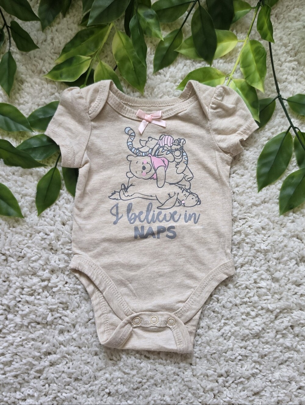 Baby Girl Winnie the Pooh "I believe In Naps" Onesie (Newborn)